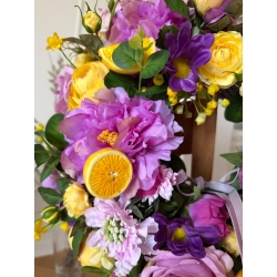 Wianek na drzwi Peoniowe Limoncello 43 cm